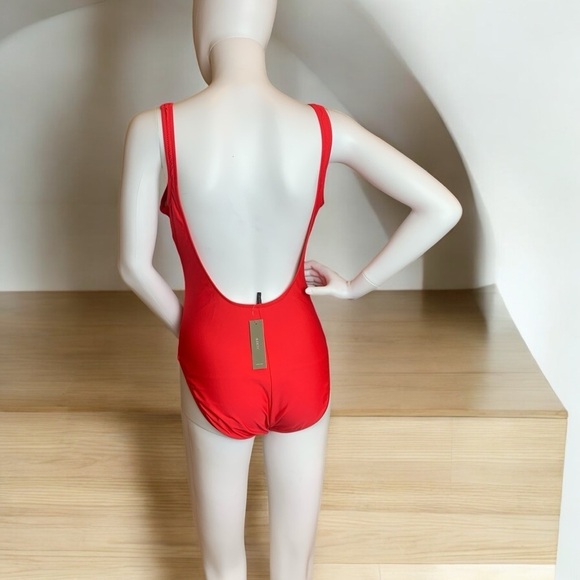 J. Crew 1989 Red One Piece Scoop Back Swimsuit size 12 - Picture 7 of 12